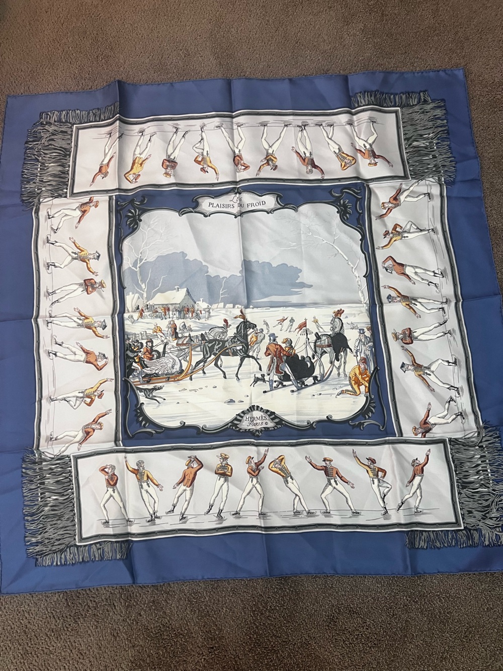 Hermes Les Plaisirs Du Froid Silk Scarf